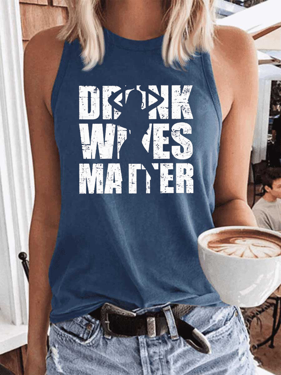 Women's Drunk Wives Matter Silhouette Tank Top