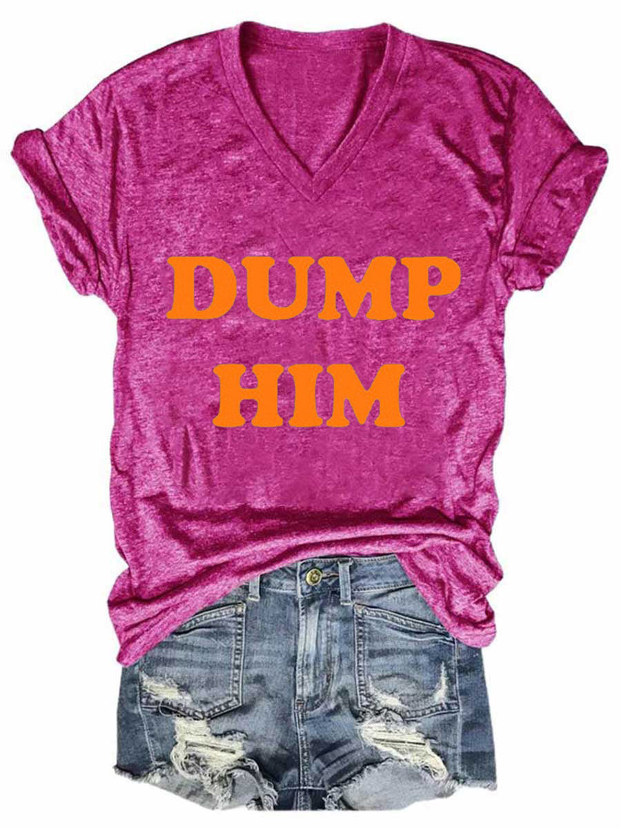 Women's Dump Him Halloween V-Neck T-Shirt
