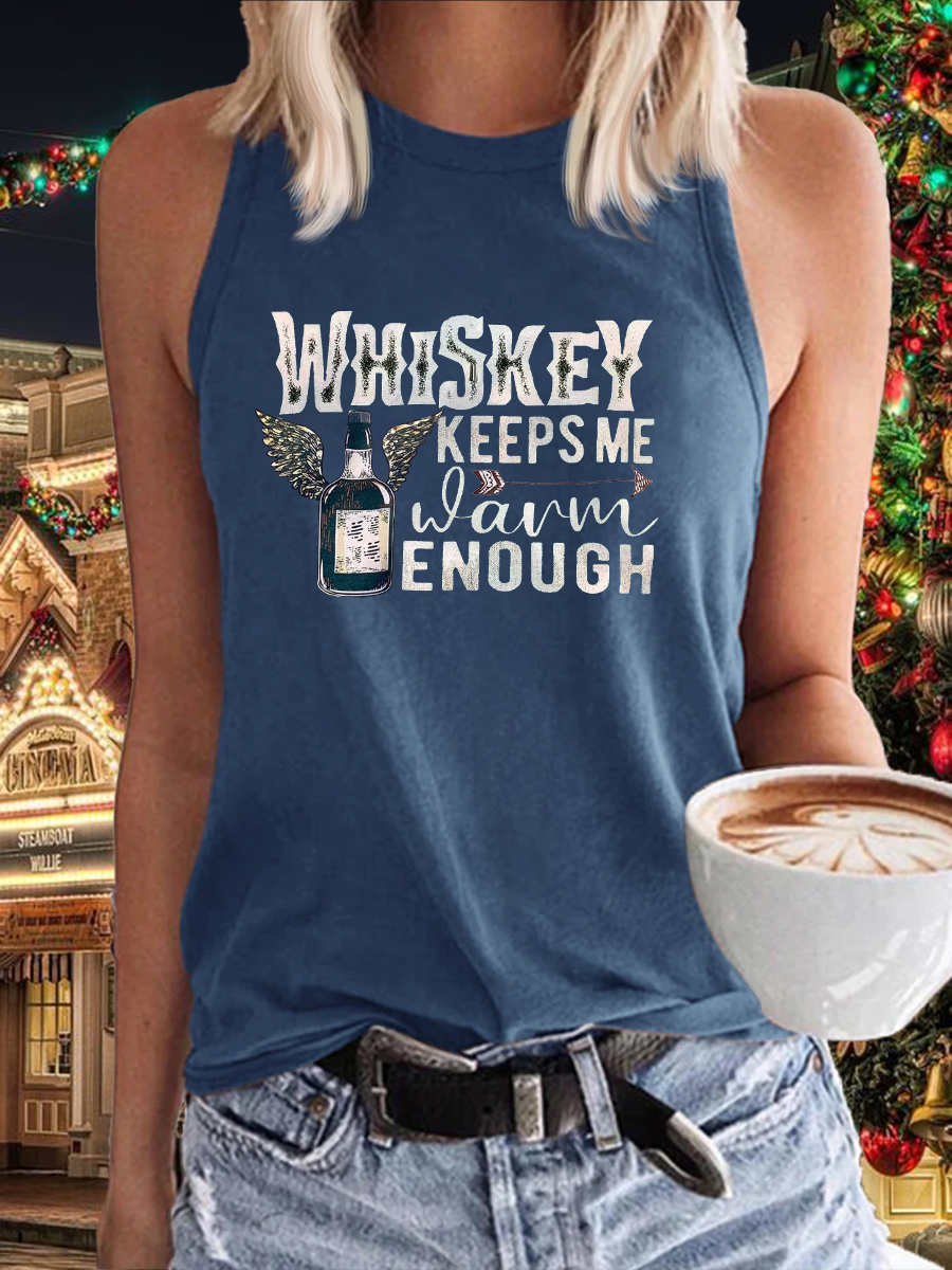 Women's Whiskey Keeps Me Warm Enough Tank Top