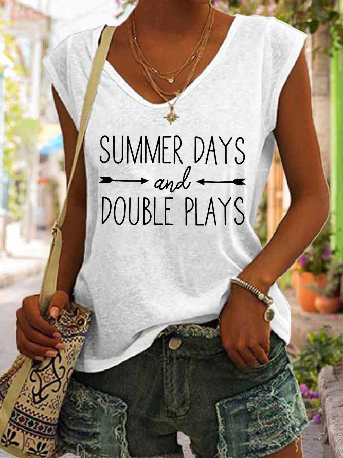 Women's Baseball Summer Days And Double Plays Tank Top