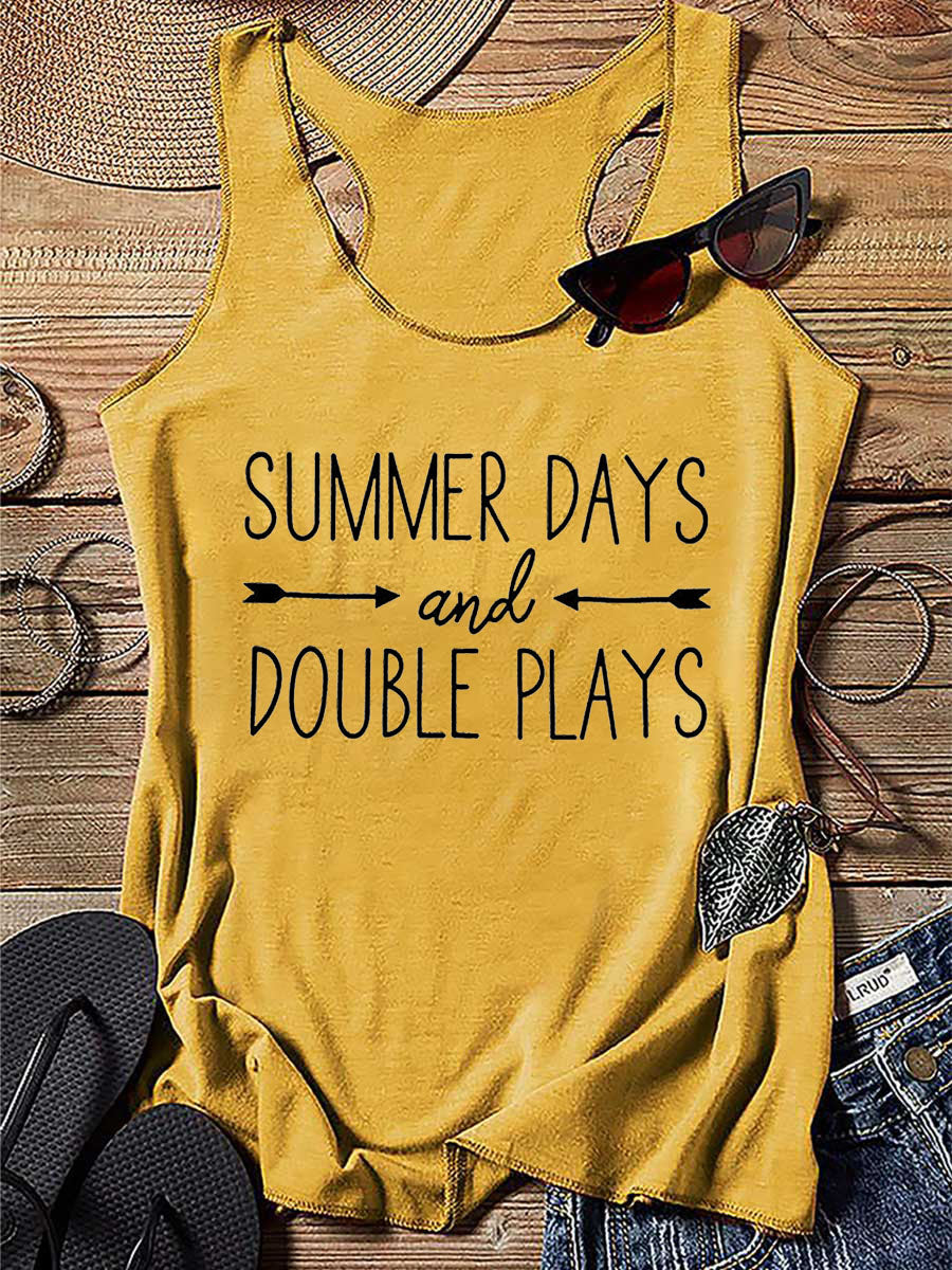 Baseball Summer Days And Double Plays Tank Top