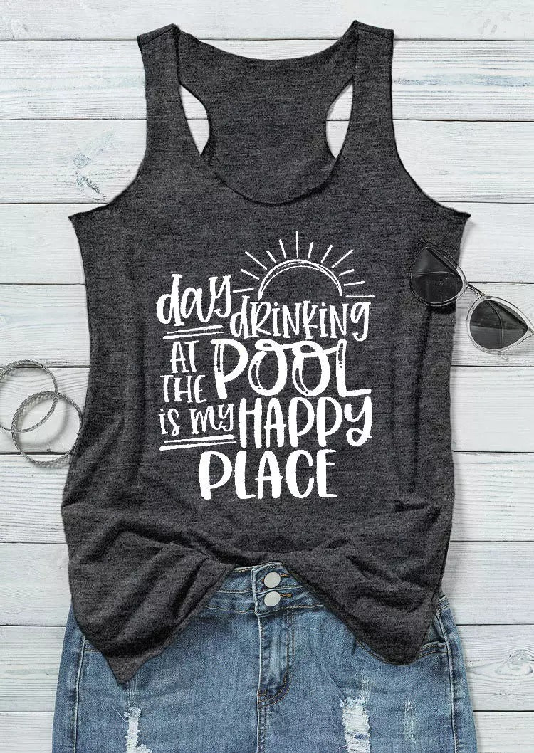 Women's Day Drinking At The Pool Is My Happy Place Tank