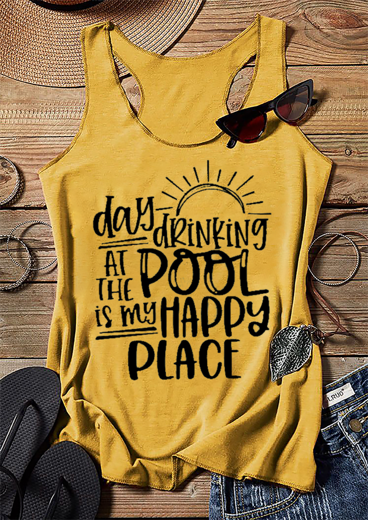 Women's Day Drinking At The Pool Is My Happy Place Tank