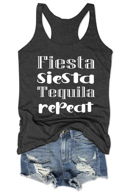 Women's Fiesta Siesta Tequila Repeat Tank Top