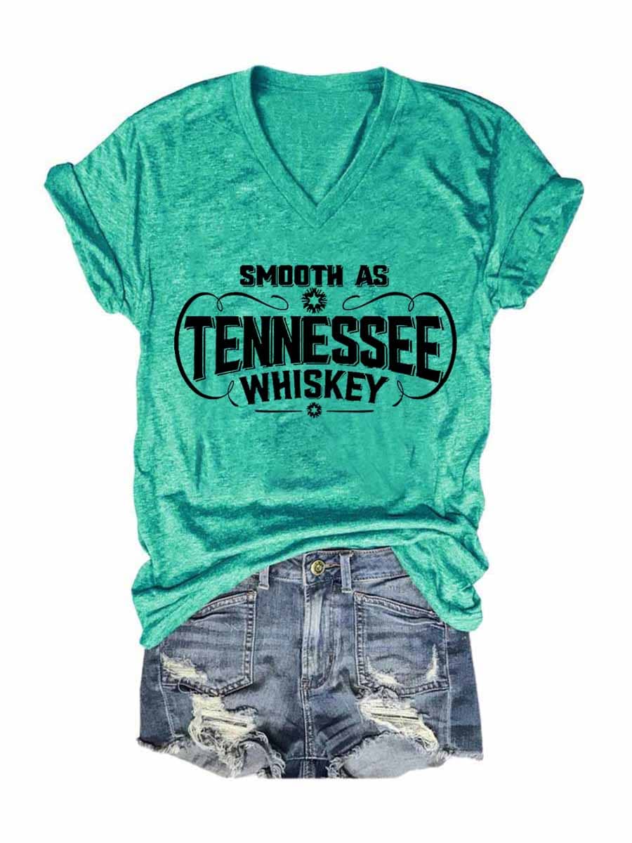 Women's Smooth As Tennessee Whiskey V-Neck T-Shirt