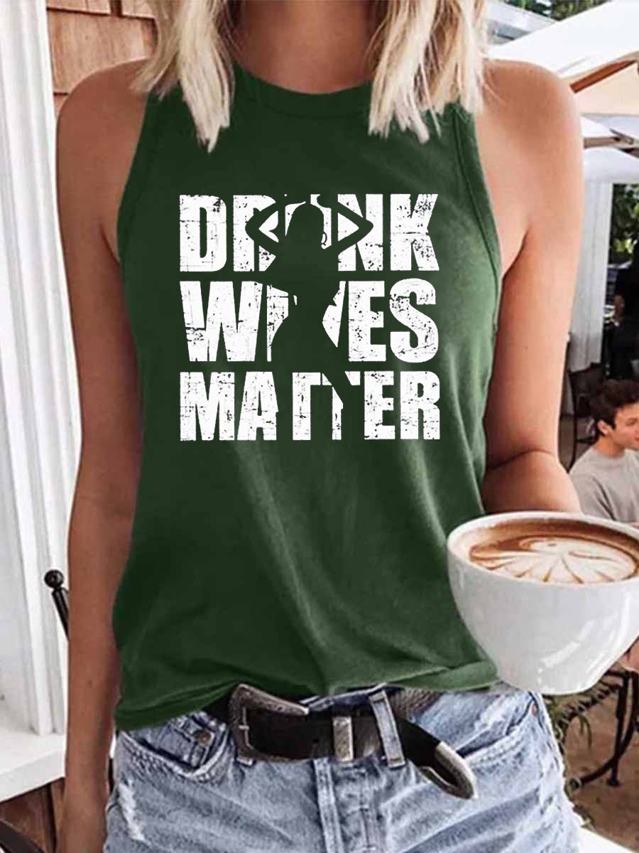 Women's Drunk Wives Matter Silhouette Tank Top