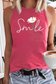Women's Smile Flower Print Tank Top