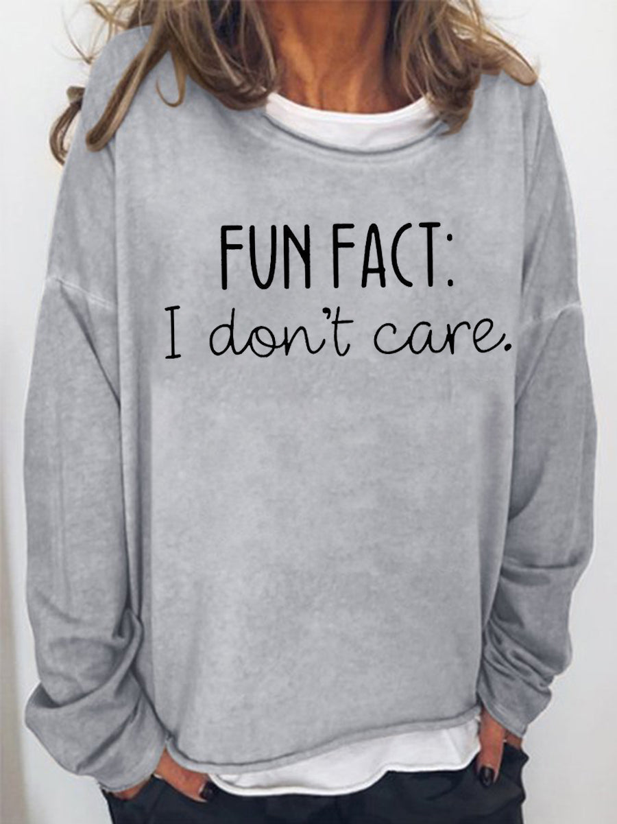 Women‘s Fun Fact I Don't Care Long Sleeve Shirt