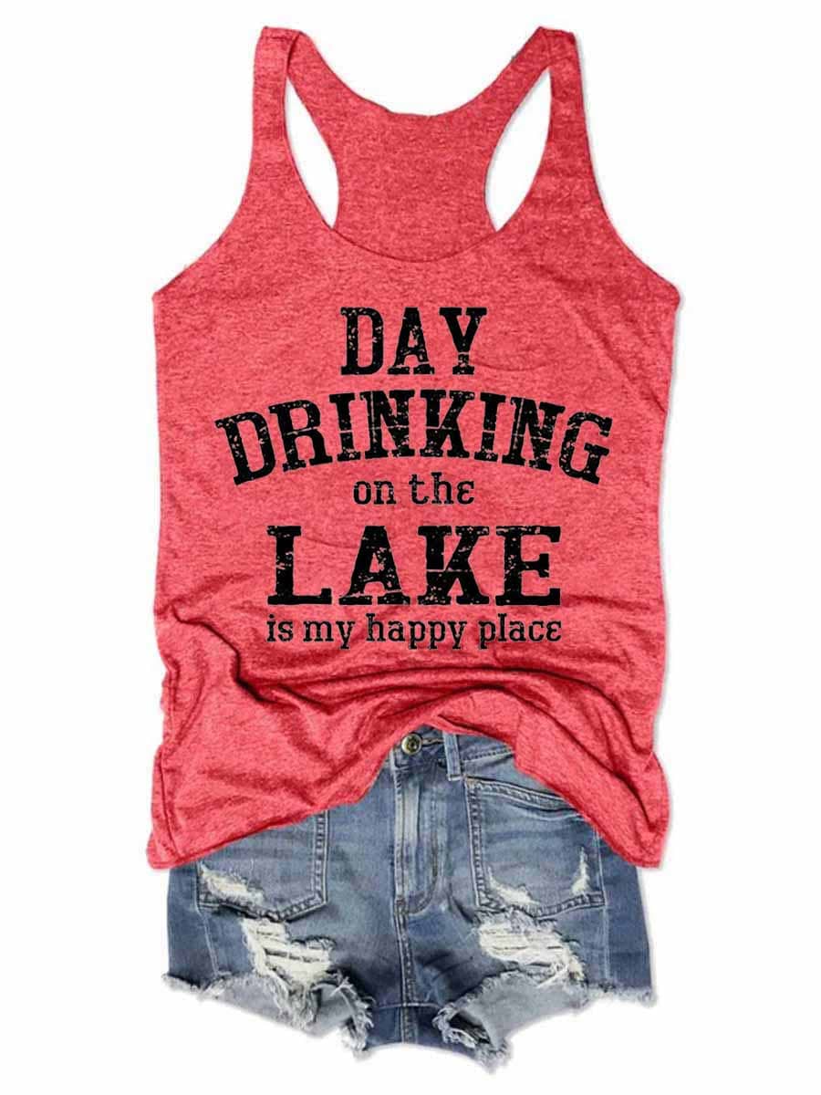 Women's Day Drinking On The Lake Is My Happy Place Tank Top