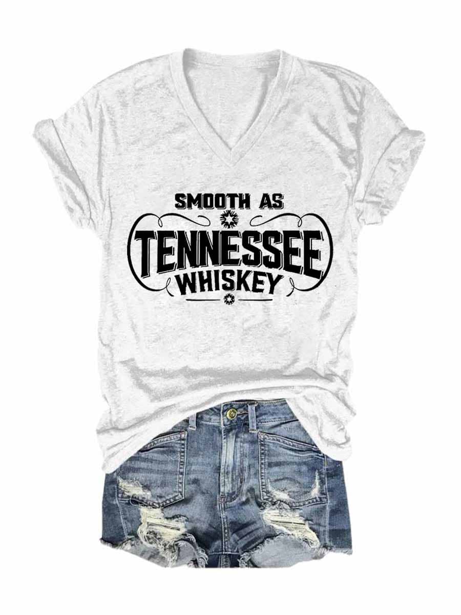 Women's Smooth As Tennessee Whiskey V-Neck T-Shirt