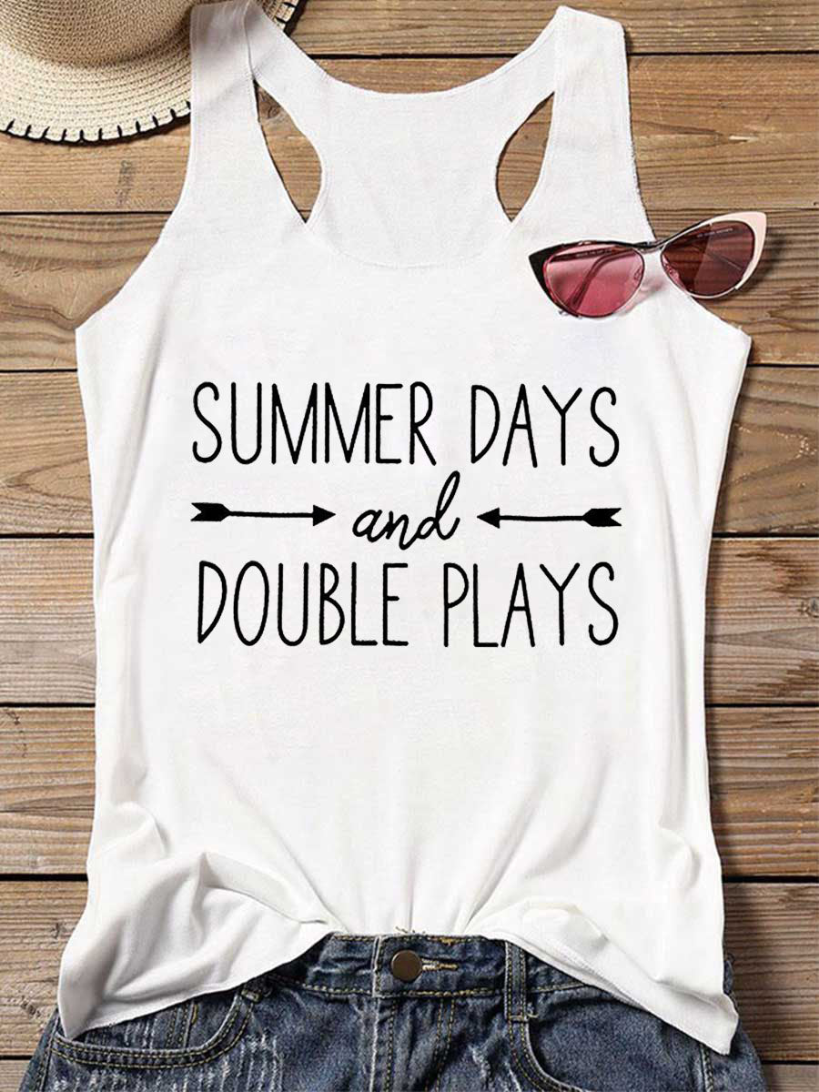 Baseball Summer Days And Double Plays Tank Top