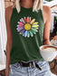 Women's Rainbow Daisy Flower Tank Top