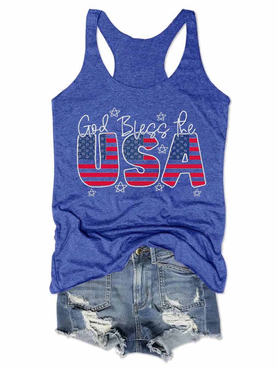 Women's God Bless The USA 4th of July Tank